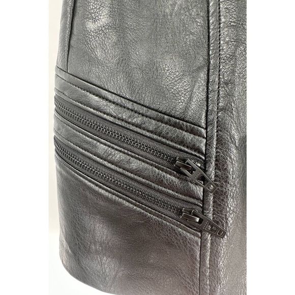 BLANKNYC Mini Skirt Black Faux Leather Party Goth Cocktail Size 27 NWOT - Picture 4 of 9